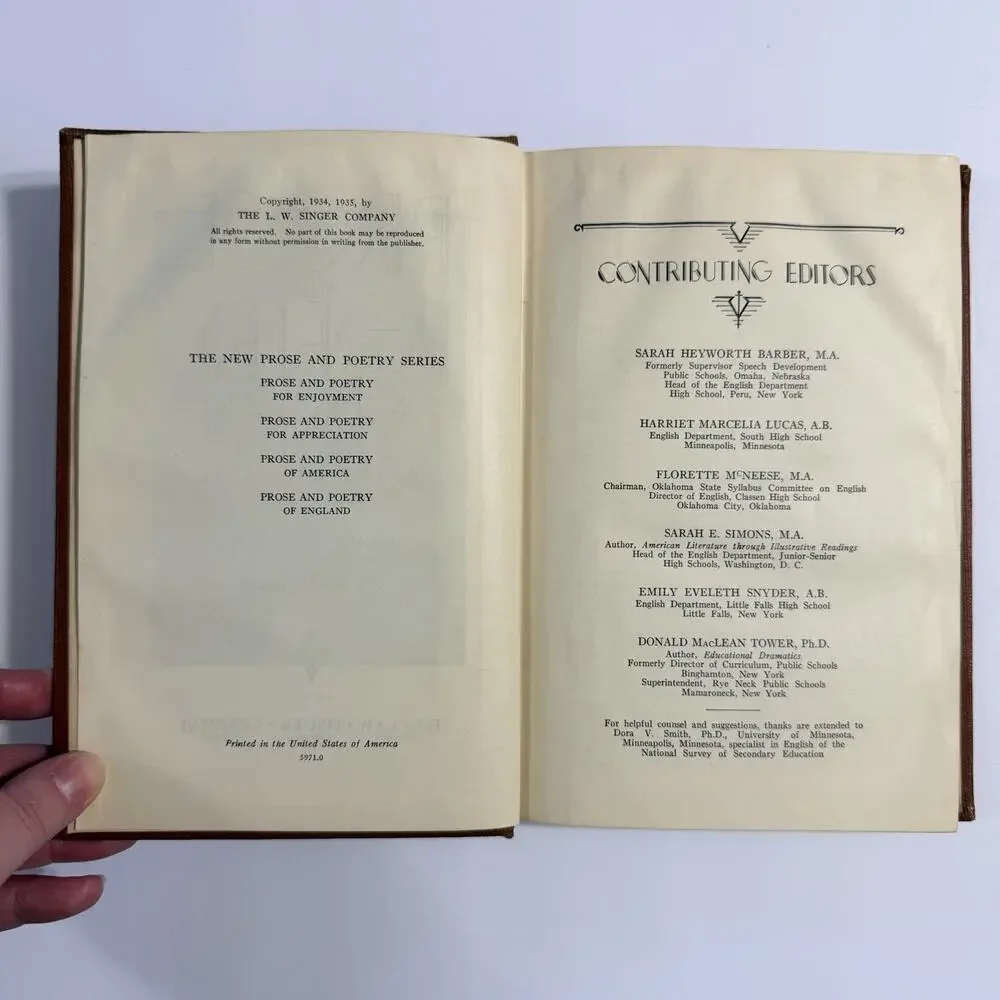 Prose and Poetry Of England Including History Of English Literature McGraw 1935